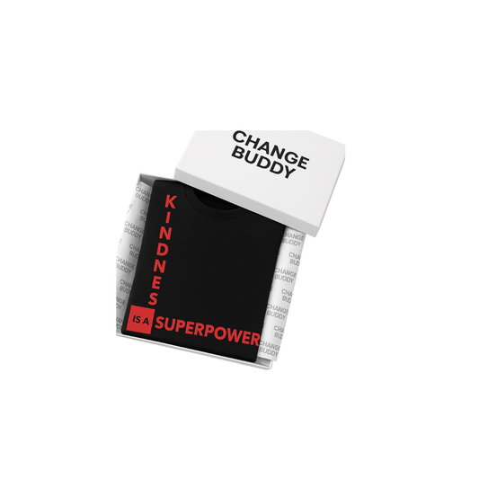 A T-shirt Kindness is a Superpower Short sleeve black T-Shirt